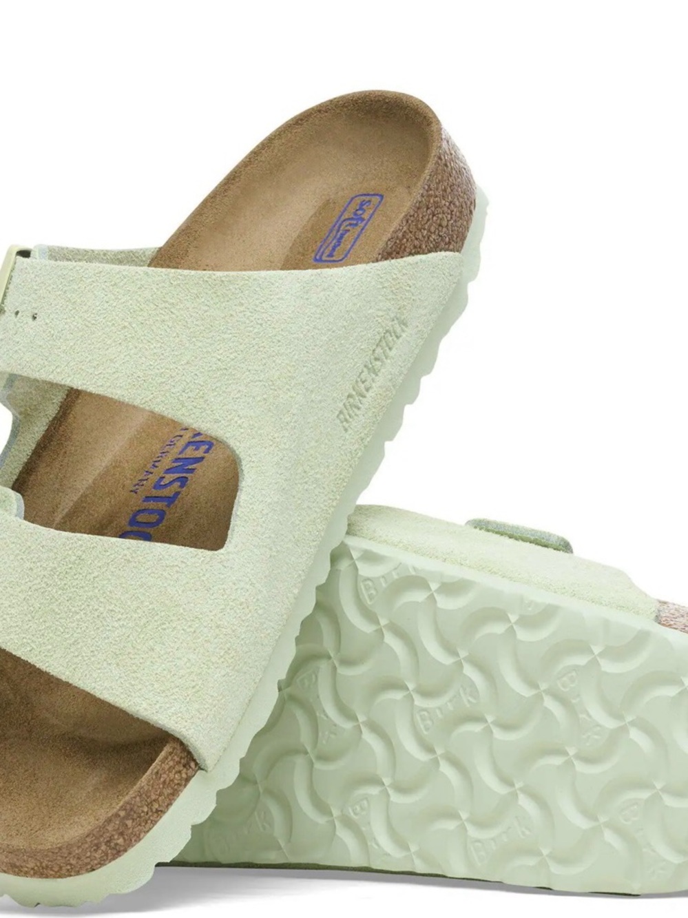 Birkenstock Women’s Arizona Suede Slide Sandal - Faded Lime Size 42